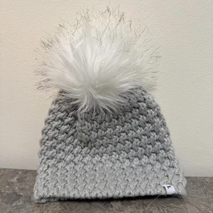 Gorro Fabletics Adulto OS Grueso Tejido Pom Gris Imitación Piel Nuevo con Etiquetas - Imagen 1 de 8