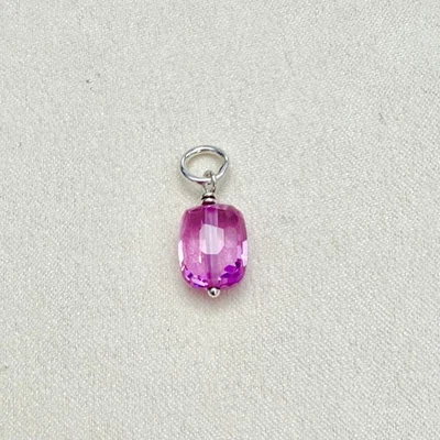 James Avery 多面宝石珠吊坠纯银和粉红色蓝宝石 — 第 1/4 张图片