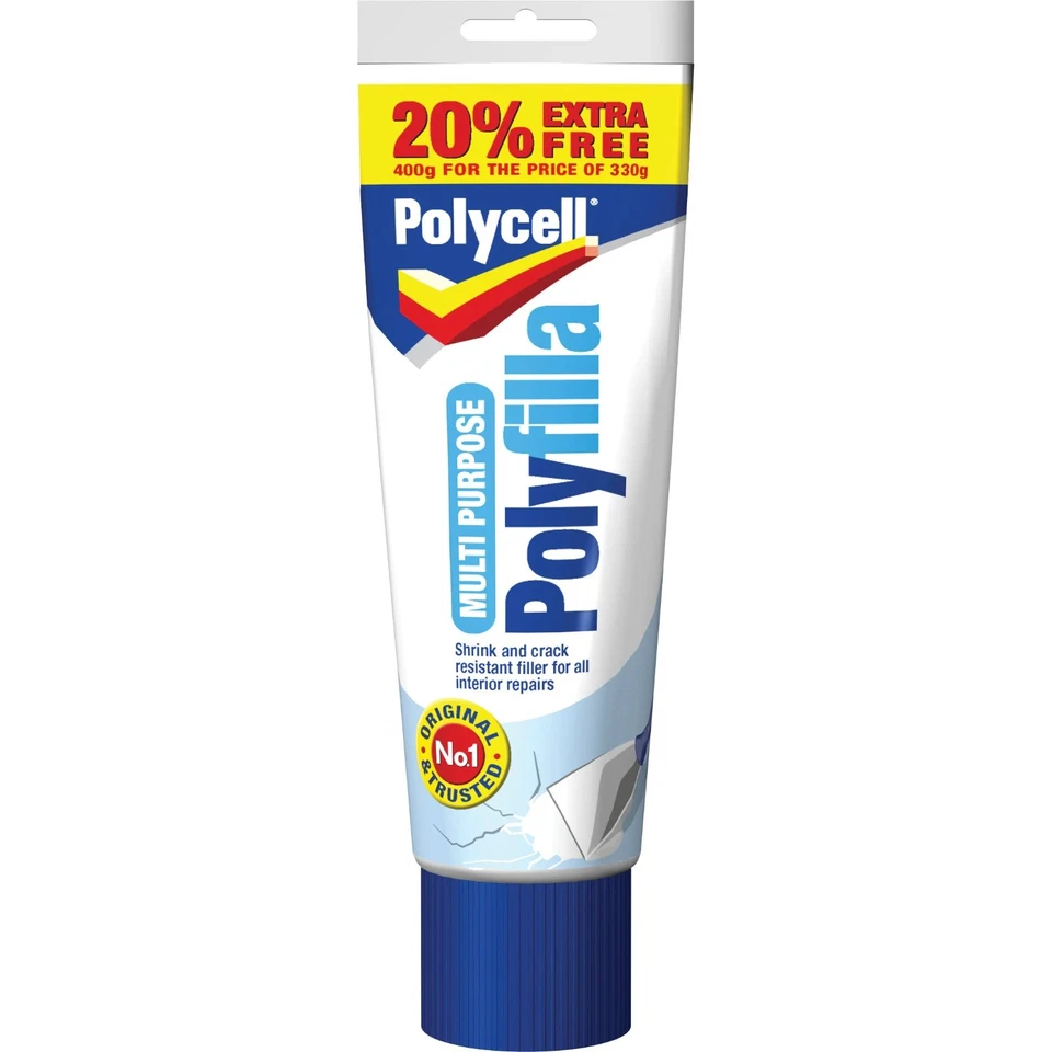 Polycell Polyfilla Multi Purpose Ready Mixed Filler 396g Tube for Walls Wood - Image 1 of 1