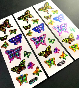 3 hojas adhesivas MARIPOSA INSECTOS INSECTOS PRISMA PRISMÁTICO HOLOGRÁFICO HOLOGRÁFICO HOLO LÁMINA - Imagen 1 de 4