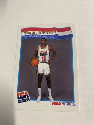 Tarjeta del equipo de baloncesto 1991-92 NBA Hoops McDonald's EE. UU. #54 Magic Johnson Foto 1 de 2