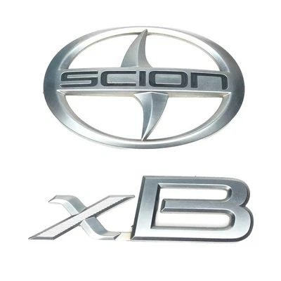 2004-2015 Scion xB Emblem Logo Symbol Badge Trunk Gate Rear Set Silver - OEM - Image 1 of 4