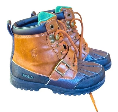Polo Ralph Lauren Colbey Mid II Botas Marrón Rendimiento Pato Botas niños Talla 13 Foto 1 de 4