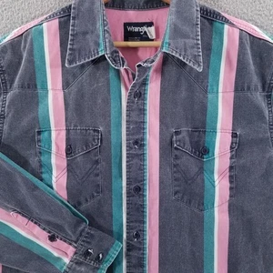 Camisa De Colección Wrangler Brushpopper XL 17.5 Western Rodeo Rosa Teal Vaquero Ropa de Trabajo - Imagen 1 de 21