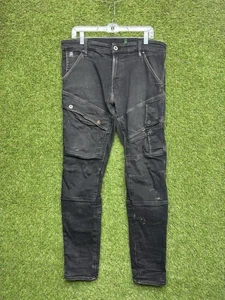G Star Raw Jeans Mens 36 Black Denim Airblaze 3D Skinny Moto Biker Cargo y2k - Picture 1 of 18