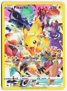 Pikachu Secret Rare Crown Zenith 160/159 NM - Picture 1 of 2