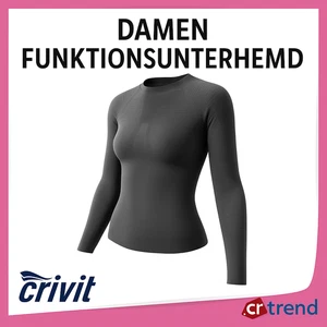 CRIVIT Damen Funktionsunterhemd Seamless, atmungsaktiv, schwarz Größe XL 48/50 - Bild 1 von 2