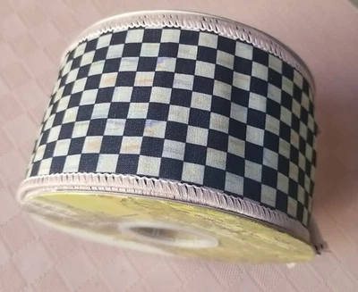 MacKenzie Childs Courtly Check Ribbon PINK Edge 2.5" Wide - New Roll - Image 1 of 4