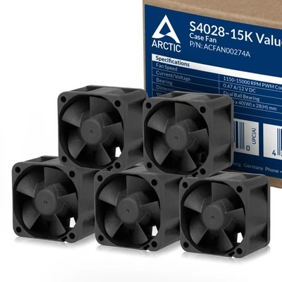 ARCTIC S4028-15K (5 Pack) 40x40x28 mm PC Server Fan 1400-15000 RPM PWM Cooler - Image 1 of 4