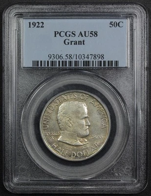 1922 Grant Commemorative Silver Half Dollar 50C PCGS AU 58 - Image 1 of 4