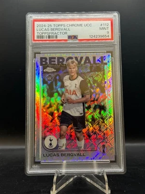 2024-25 Topps Chrome UEFA Lucas Bergvall ToppsFractor Tottenham PSA 9 - Image 1 of 2