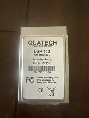 XX11:  Quatech DSP-100 Dual Channel RS-232 PCMCIA Asynchronous 930-1023-03L (G2) - Image 1 of 2