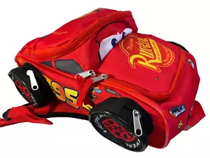Disney Pixar Cars 14” Lightning McQueen Shaped Backpack With Wheel Pockets - Picture 1 of 18
