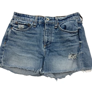 Rag & Bone Denim Blue Short Shorts Dre Low Rise Ripped Distressed Size 24 - Picture 1 of 5