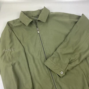 Ping Golf Full Zip Jacket Windbreaker Olive Green - Mens Size Large - Picture 1 of 8