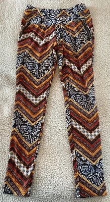 Calça elástica magra HOT KISS feminina L multicolorida festival boho retrô - Imagem 1 de 4