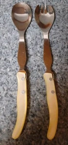 Vintage Claude Dozorme Laguiole Salad Fork & Spoon Server Set France - Picture 1 of 11