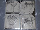4 Luxury Silver  General Female Birthday Cards Open Glitter Embossed Quality