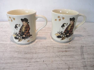 2er Set Norman Rockwell Four Seasons "A Boy and His Dog" Sammeltassen 1984 - Bild 1 von 5