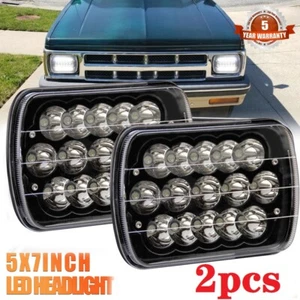 Pair 5x7 7x6" LED Headlights  Black High/Low Beam For Chevy S10 Pickup 1982-1993 - Picture 1 of 11