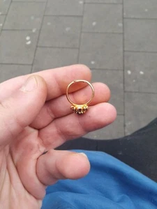 Modeschmuck Goldring Mit Rotem Stein - Bild 1 von 2