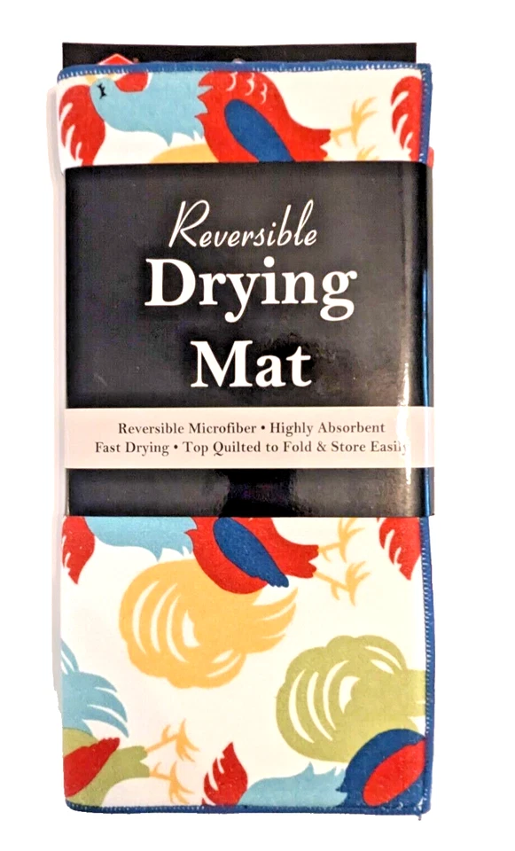 Ritz страны петух блюдо сушилка коврик двусторонний синий фермерский дом подарок новый - Изображение 1 из 4