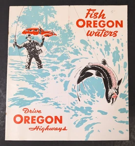 Folleto de viaje vintage Fish Oregon Waters Drive Oregon Highways - Imagen 1 de 3