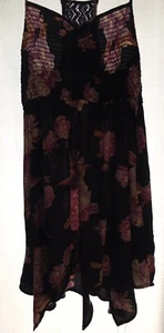 Damen/Junioren About A Girl Kleid Sommer Größe 1 Blumenmuster Spaghettiträger schwarz - Bild 1 von 9