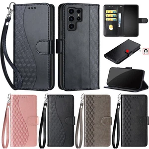 Funda de teléfono para Samsung Galaxy S24 Ultra S23 S22 S21 5G abatible cuero billetera cubierta - Imagen 1 de 29