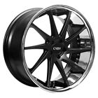 4Ea 22" Azad Wheels Az23 Semi Matte Black With Chrome Lip Rims(S44)
