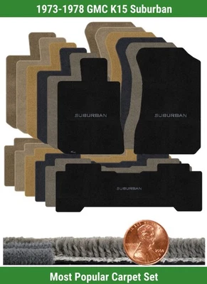 Juego de alfombrillas Ultimat personalizadas para '73-78 GMC K15 Suburban con logotipo (3 piezas) #O0R Foto 1 de 4