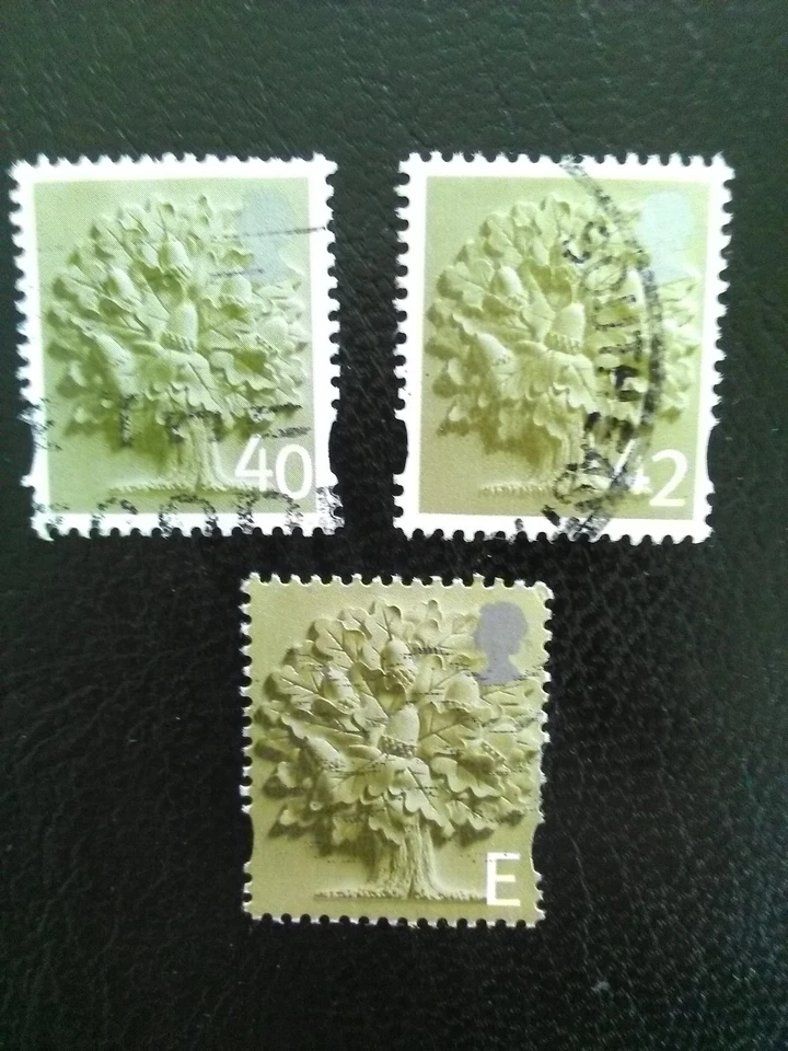 G B USED STAMPS 2001,4,5  OAK TREE 40 & 42 PENCE &  E CLASS. - Image 1 of 1