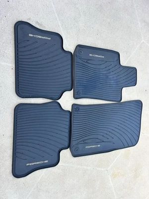 2014 Porche Panamera 橡胶天气脚垫 4 件黑色正品 — 第 1/4 张图片