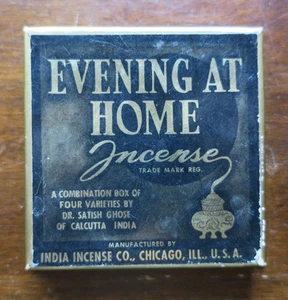 Incienso Dr. Satish Ghose de Calcuta, India "NOCHE EN CASA" caja abierta - 5 pasteles - Imagen 1 de 2