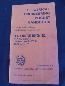 1975 Electrical Engineering Pocket Handbook K & N Electric Motor Spokane WA - Picture 1 of 6