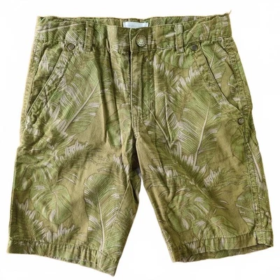 Pumpkin Patch Shorts AU 4 Boys Cotton Casual Green Leaf Print EUC - image 1 of 4