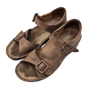 Kumfs Sz 37 Brown Ankle Strap Leather Women Sandals US 7 - Picture 1 of 8