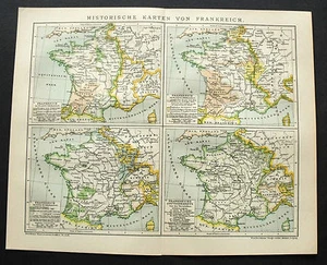 1893.Mappa Geo-Topografica STORICHE CARTE GEOGRAFICHE DELLA FRANCIA - Imagen 1 de 1