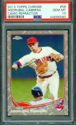 2013 Topps Chrome "Camo Refractor" #58 ASDRUBAL CABRERA Indians 10/15 - PSA 10 - Image 1 of 2
