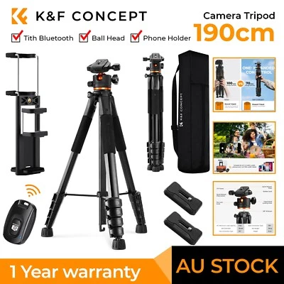K&F Concept 75" Camera Tripod Lightweight Travel w/ Ball Head phone Clip,Remote - image 1 of 4