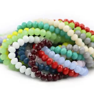 Faceted Crystal Ball Bead Flat Round Ceramic Beads Jewelry Makings 6x4mm 50Pcs - Picture 1 of 31