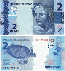 2024 BRAZIL Brasil 2 Reais P252 g UNC Banknote Fernando Haddad & Roberto Campos - Picture 1 of 1
