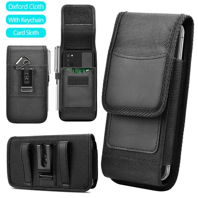 Vertical Cell Phone Belt Clip Pouch Buckle Holster Wallet Card Holder Case Cover - Image 1 of 4