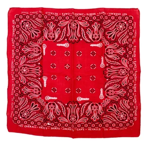 Vintage Key Work Clothes Keyalls Western Floral Red Scarf Bandana 16.5" x 17.5" - Picture 1 of 6
