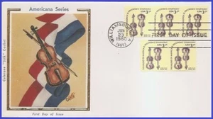 USA4 #1813 U/A COLORANO SILK FDC STR3 Voilins - Picture 1 of 1