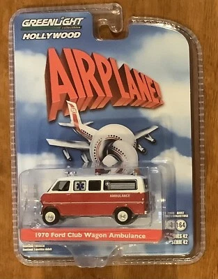 Greenlight Hollywood Airplane 1970 Ford Club Wagon ambulancia serie 42 diecast Foto 1 de 2