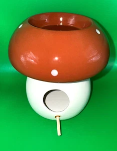 Mushroom Shaped Birdhouse Bird Feeder Table Top Freestanding Ceramic - Bild 1 von 3