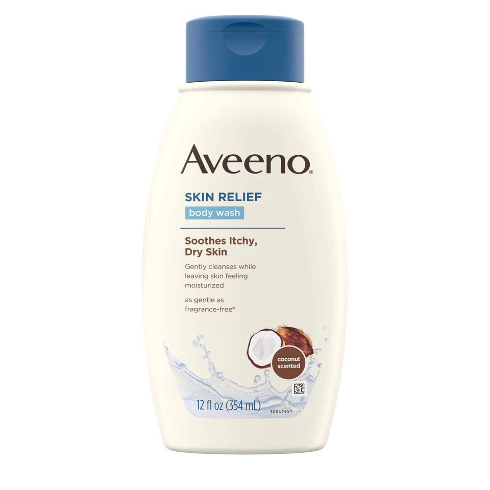 Aveeno Active Naturals Skin Relief Gentle Scent Body Wash Nourishing Coconut 12