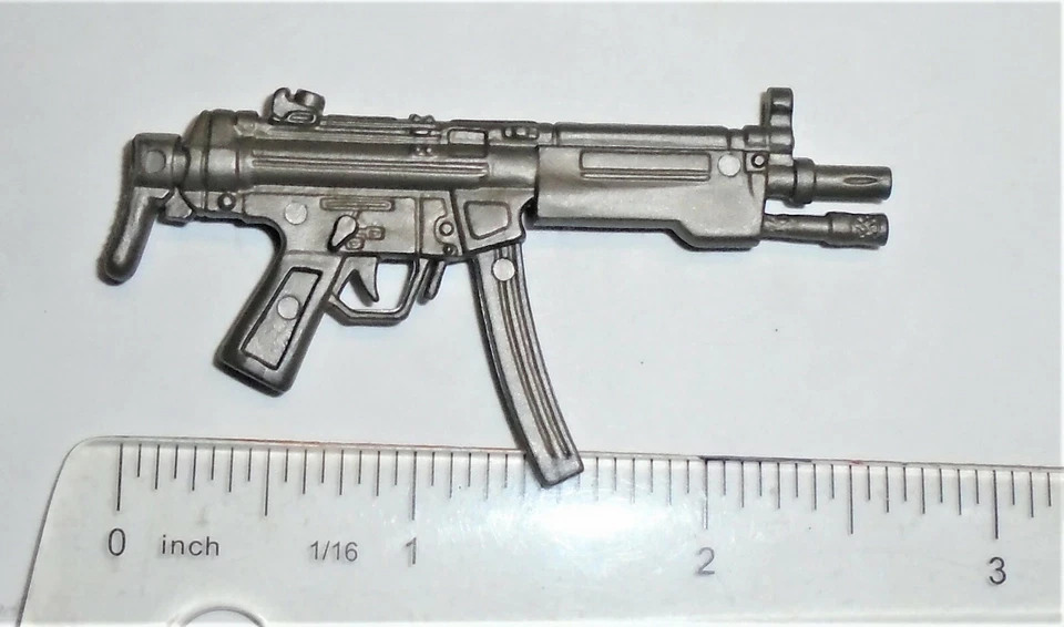 BIN G19  (8 to12Inch) Action Figure - Accessory       Gold Sub Machine Gun - Image 1 of 1