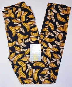 Leggings LuLaRoe OS BANANE giallo nero frutta baseball taglia unica (taglia 2-10) nuovi con etichette - Foto 1 di 7